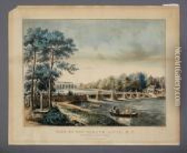 Publ.: View On The Harlem River, Ny Oil Painting - Currier & Ives Publishers