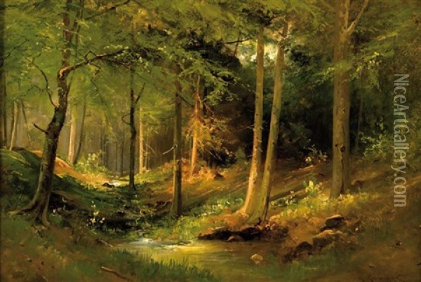 Dans Les Bois Oil Painting - Konstantin Yakovlevich Kryzhitsky