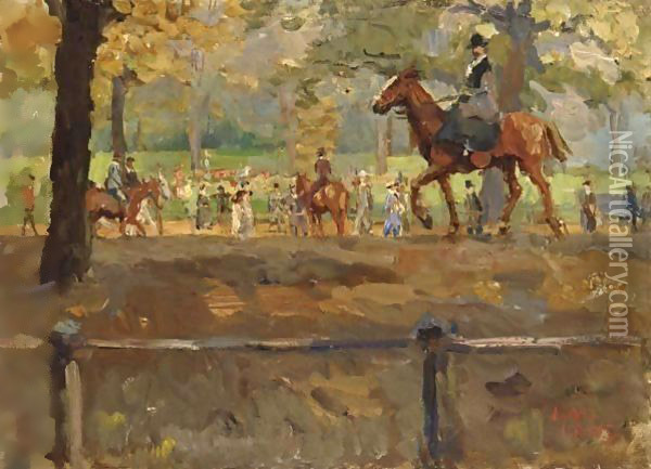 Hyde Park, Rotten Row, London 2 Oil Painting - Isaac Israels