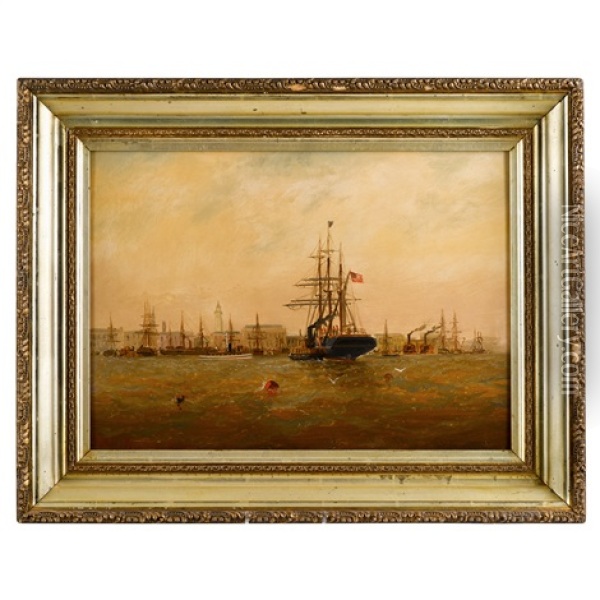 Port Of Philadelphia Oil Painting - Alexander Charles Stuart