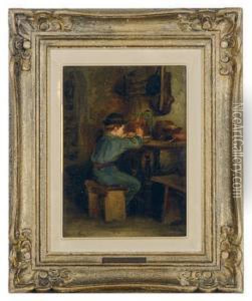 Le Premier Repas Oil Painting - Edouard Frere