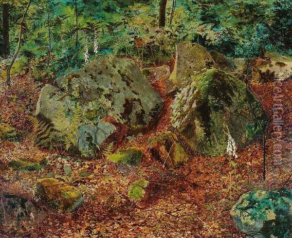 A Mossy Glen Oil Painting - John Atkinson Grimshaw