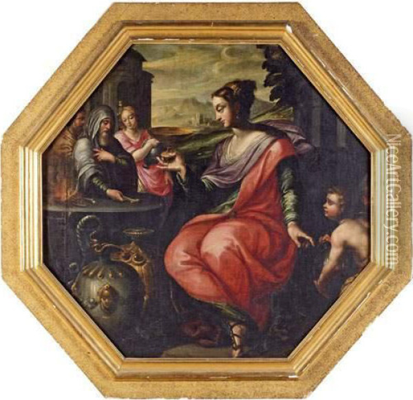 Artemise Buvant Les Cendres De Son Defunt Mari Mausole Oil Painting - Ambroise Dubois