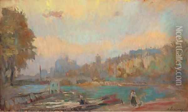 Bords de la Seine Oil Painting - Albert Lebourg