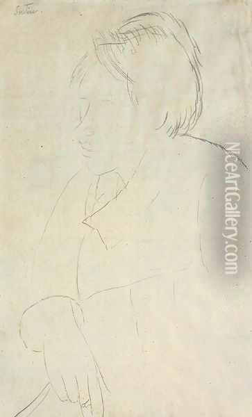 Portrait de Chaem Soutine Oil Painting - Amedeo Modigliani