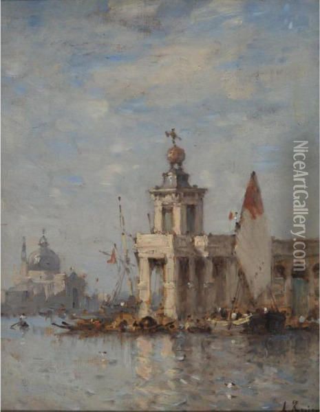 Venise Le Grand Canal Oil Painting - Amedee Rosier