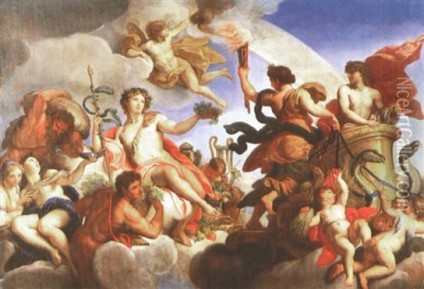 Le Triomphe De Bacchus Oil Painting - Francesco Mancini