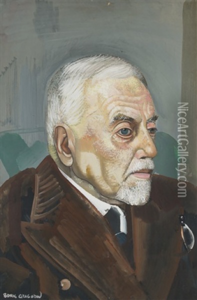 Portrait Of A Man Oil Painting - Boris Dmitrievich Grigoriev
