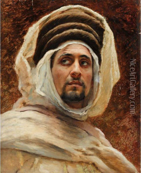 Portrait Of An Arab Oil Painting - Konstantin Egorovich Egorovich Makovsky