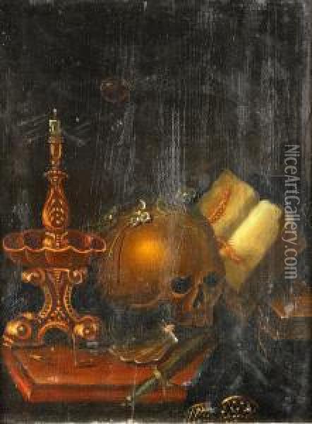 Vanitasstilleben Oil Painting - Christian Von Thum