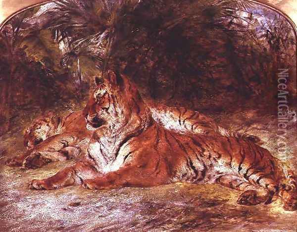 Tigers Oil Painting - William Huggins