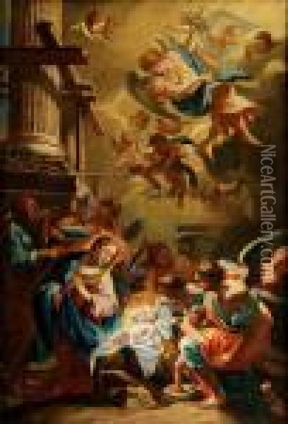 Geburt Christi Mit Anbetung Der Engel Oil Painting - Sebastiano Ricci