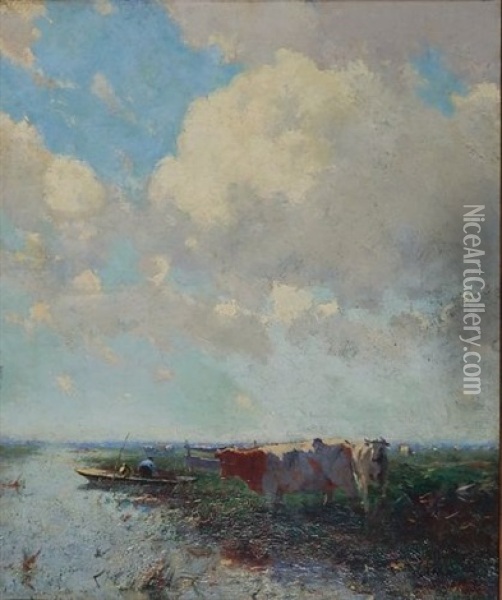 Dutch Landscape Oil Painting - William Castle Keith