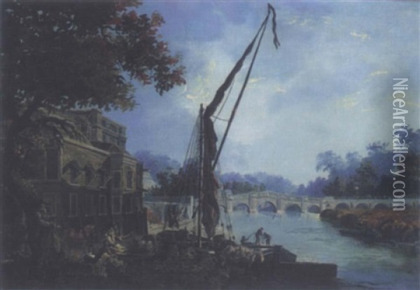The Thames At Richmond Oil Painting - James Miller