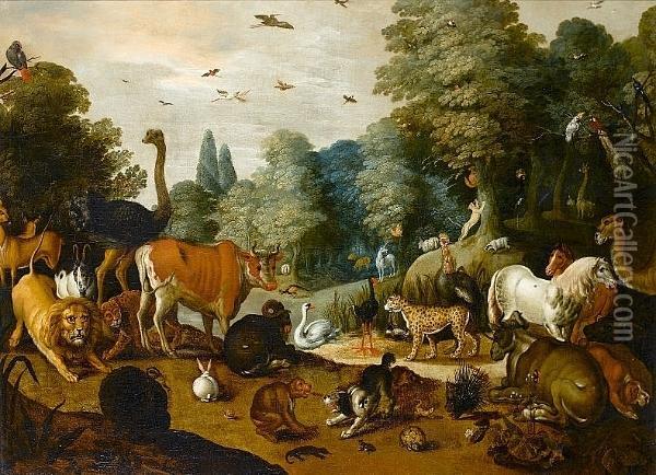 The Garden Of Eden Oil Painting - Jacob Bouttats