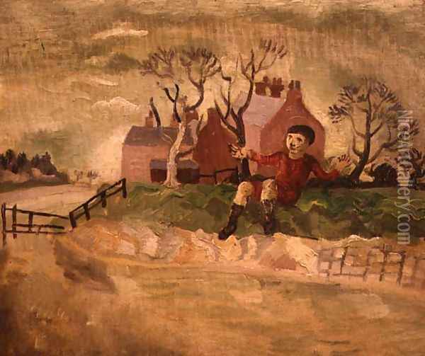 Boy Jumping a Stream Oil Painting - Christopher Wood