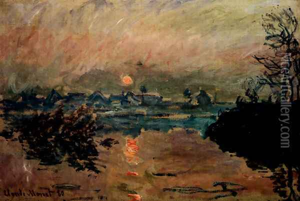 Sunset Oil Painting - Claude Oscar Monet