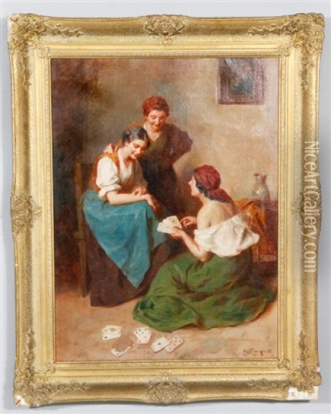 Card Reader Oil Painting - Mozart Rottmann