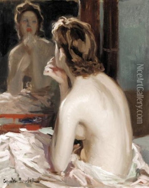 Reflections Oil Painting - Cyprien Eugene Boulet
