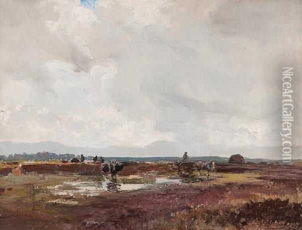 The Peat Cutters Oil Painting - Archibald Kay