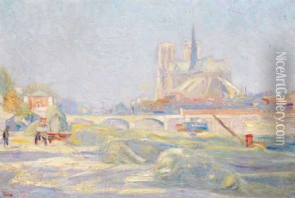 Notre Dame De Paris Oil Painting - Hippolyte Petitjean