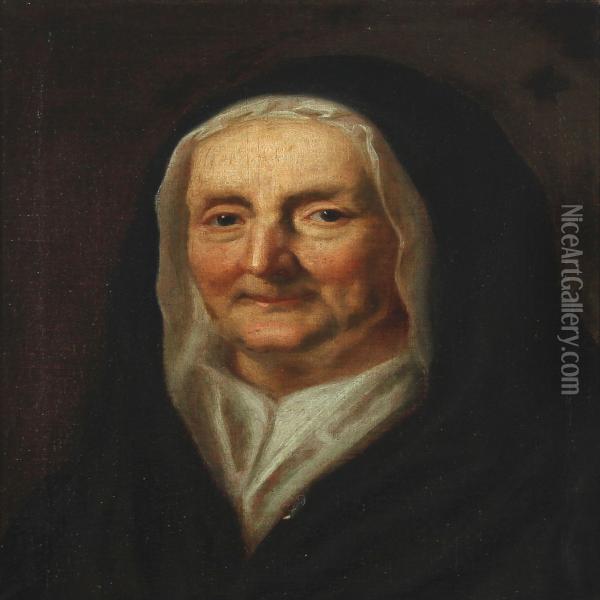 Portrair Of An Elderly Woman Oil Painting - Balthasar Denner