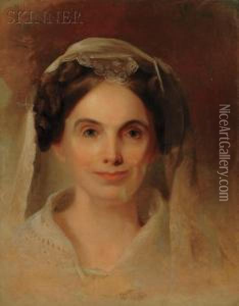 Portrait Of Mrs. Lydia Biddle Oil Painting - Thomas Sully