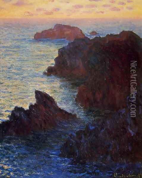 Rocky Point At Port Goulphar Oil Painting - Claude Oscar Monet