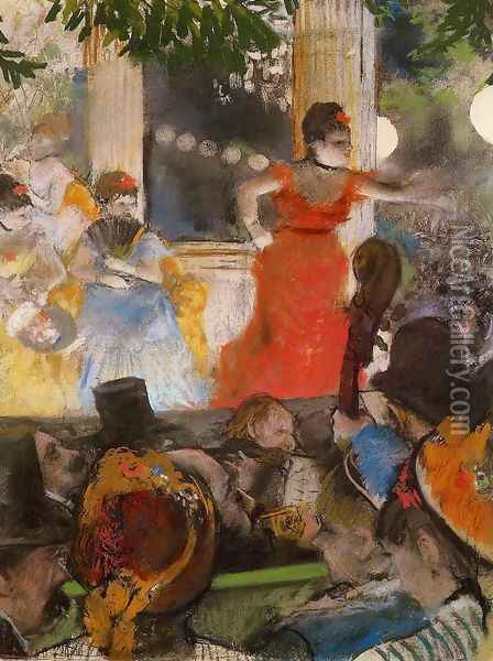 Café Concert - At Les Ambassadeurs Oil Painting - Edgar Degas