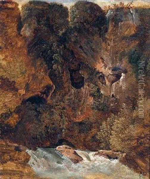 Felsental Des Anio Bei Tivoli (rocky Valley Near Tivoli) Oil Painting - Carl Blechen