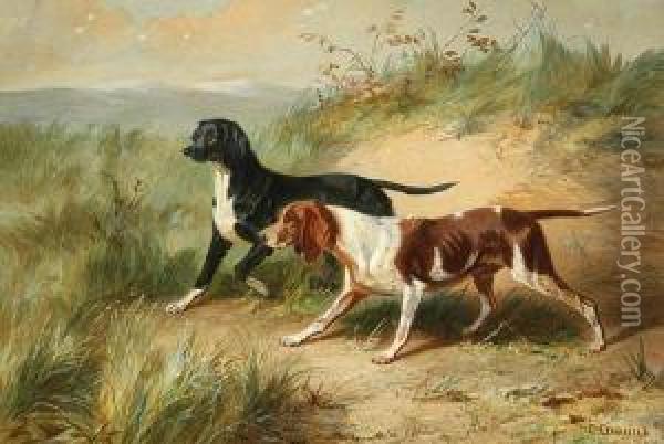 Two Dogs Oil Painting - Conradyn Cunaeus
