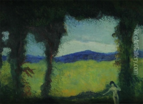 Landscape With Nude Oil Painting - Louis Michel Eilshemius