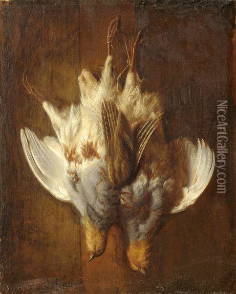 Nature Morte Aux Oiseaux Oil Painting - Louis Lucien J.B. Schmidt