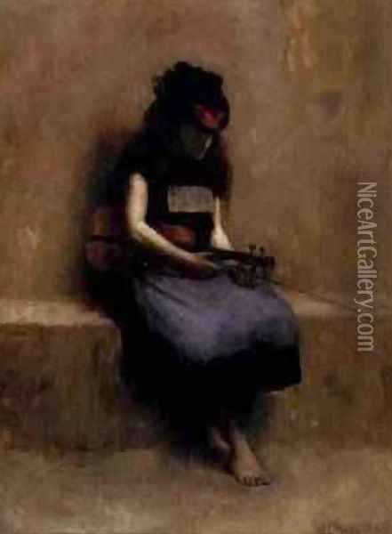 The Blind Violin Player Oil Painting - Joseph O'Reilly