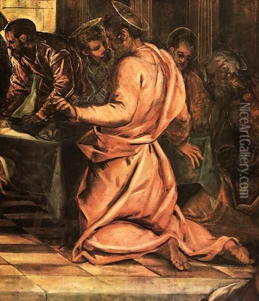 The Last Supper (detail) 3 Oil Painting - Jacopo Tintoretto (Robusti)