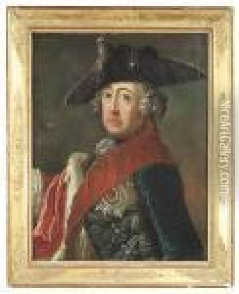 1758. Portrait Of The Prussian King Friedrich Ii, 