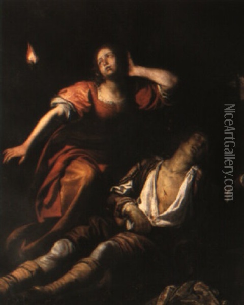 Pyramus And Thisbe Oil Painting - Francesco del Cairo