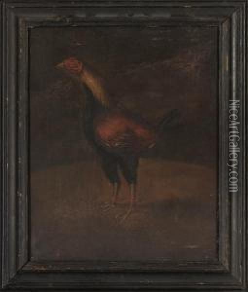 A Prize Fighting Cock; And Another Similar Oil Painting - Henry Thomas Alken