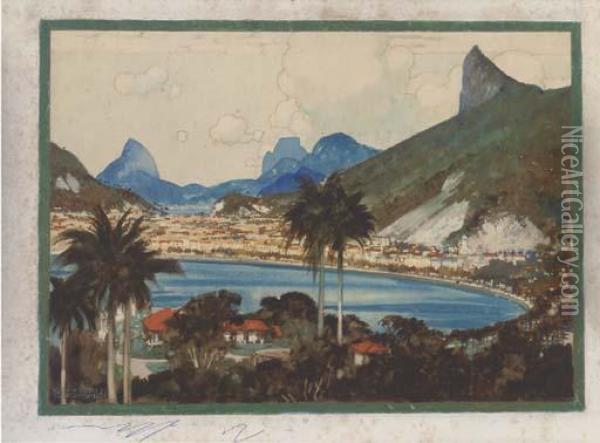 View Of Rio De Janeiro Oil Painting - Kenneth Denton Shoesmith