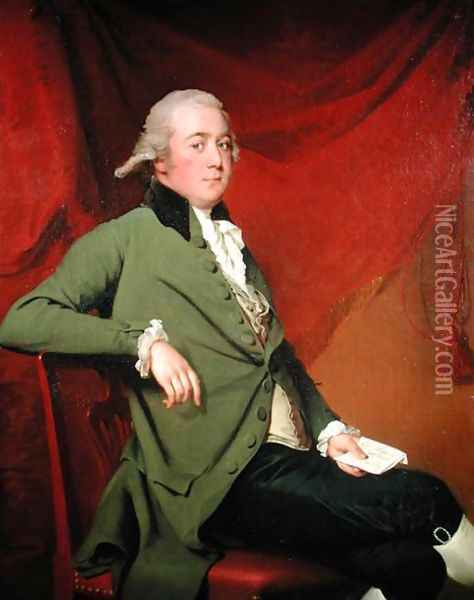 Portrait of Edward Abney (1751-1827) of King Newton, Derbyshire, late 1780s Oil Painting - Josepf Wright Of Derby