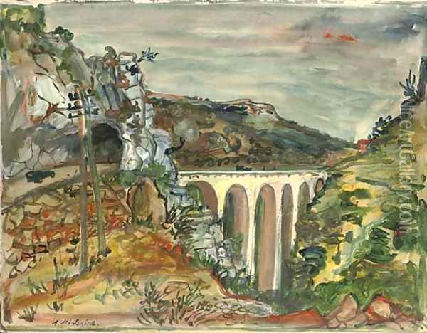 The viaduct Oil Painting - Abraham Mintchine