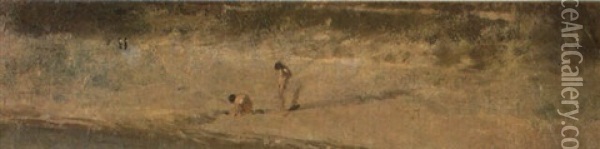 En La Playa Oil Painting - Mariano Jose Maria Bernardo Fortuny y Carbo
