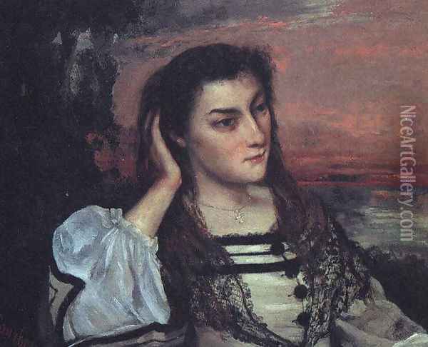 Portrait of Gabrielle Borreau (or The Dreamer) Oil Painting - Gustave Courbet