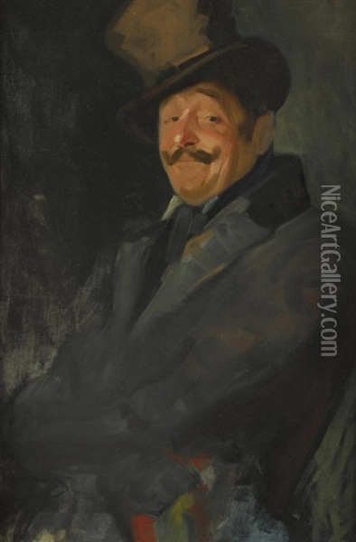 Study For Otis Skinner As Colonel Philippe Bridau Oil Painting - George Benjamin Luks