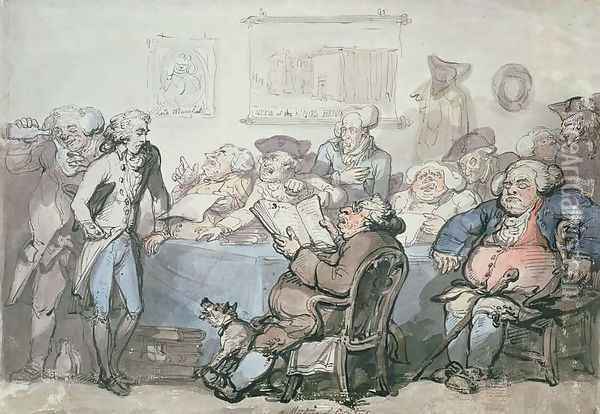 No.1744 A Meeting of Creditors Oil Painting - Thomas Rowlandson