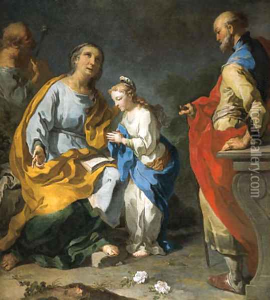 The Education of the Virgin Oil Painting - Giovanni Battista Rossi