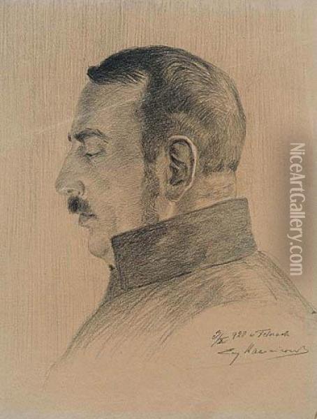 Portret Gen. Stefana Paslawskiego Oil Painting - Eugeniusz Marcin Kazimirowski