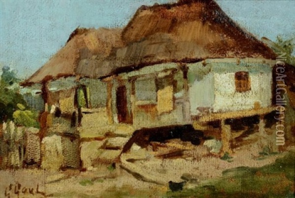 French Colonial Cottage Oil Painting - Gilbert Gaul