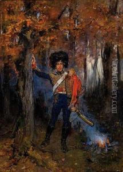 Soldado Oil Painting - Domingo Munoz y Cuesta