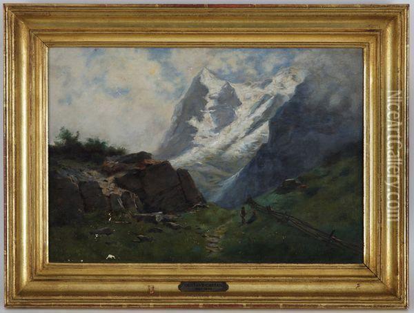 Lac De Montagne, Paysage Oil Painting - Gustave Castan